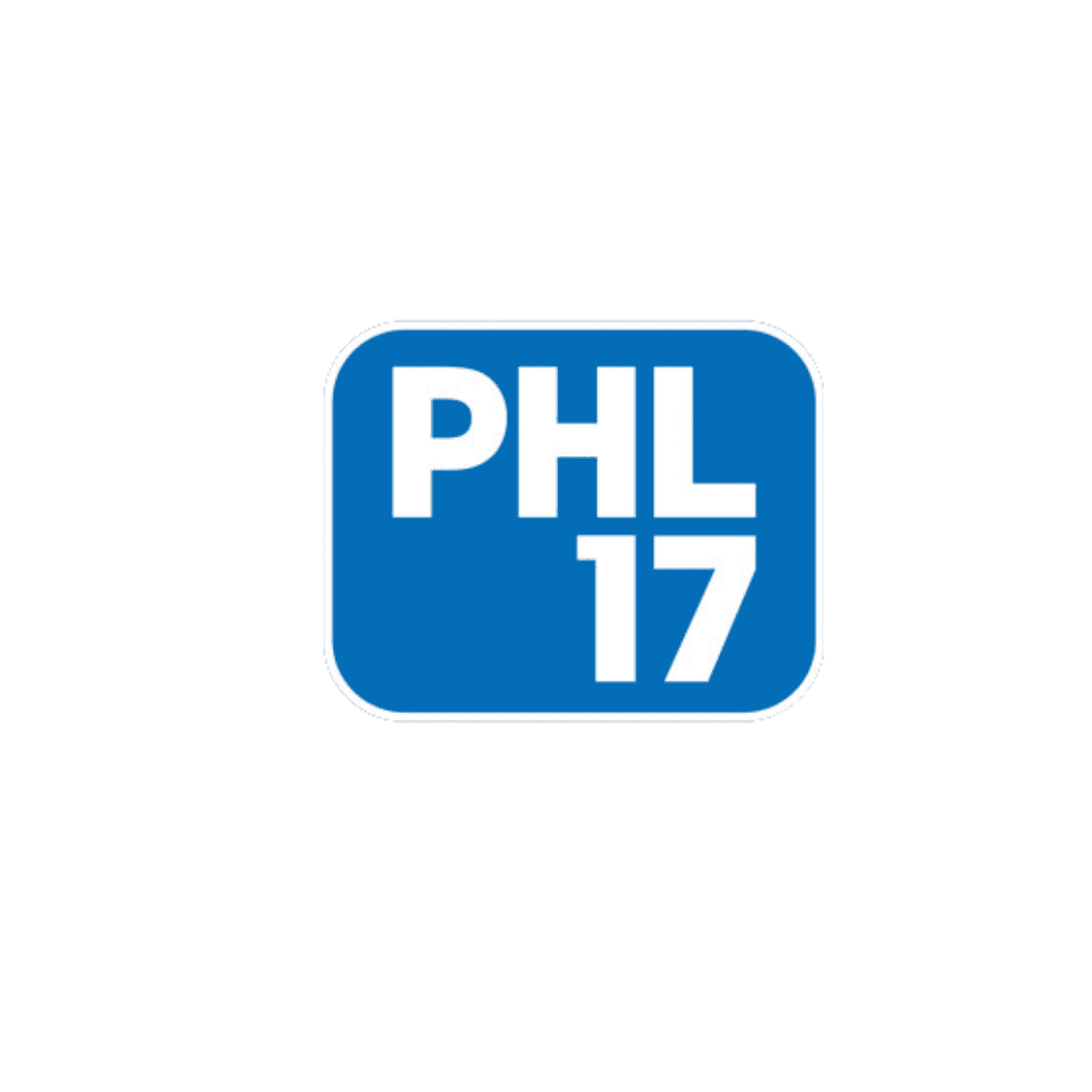A blue square with the letters phl 1 7 written in it.